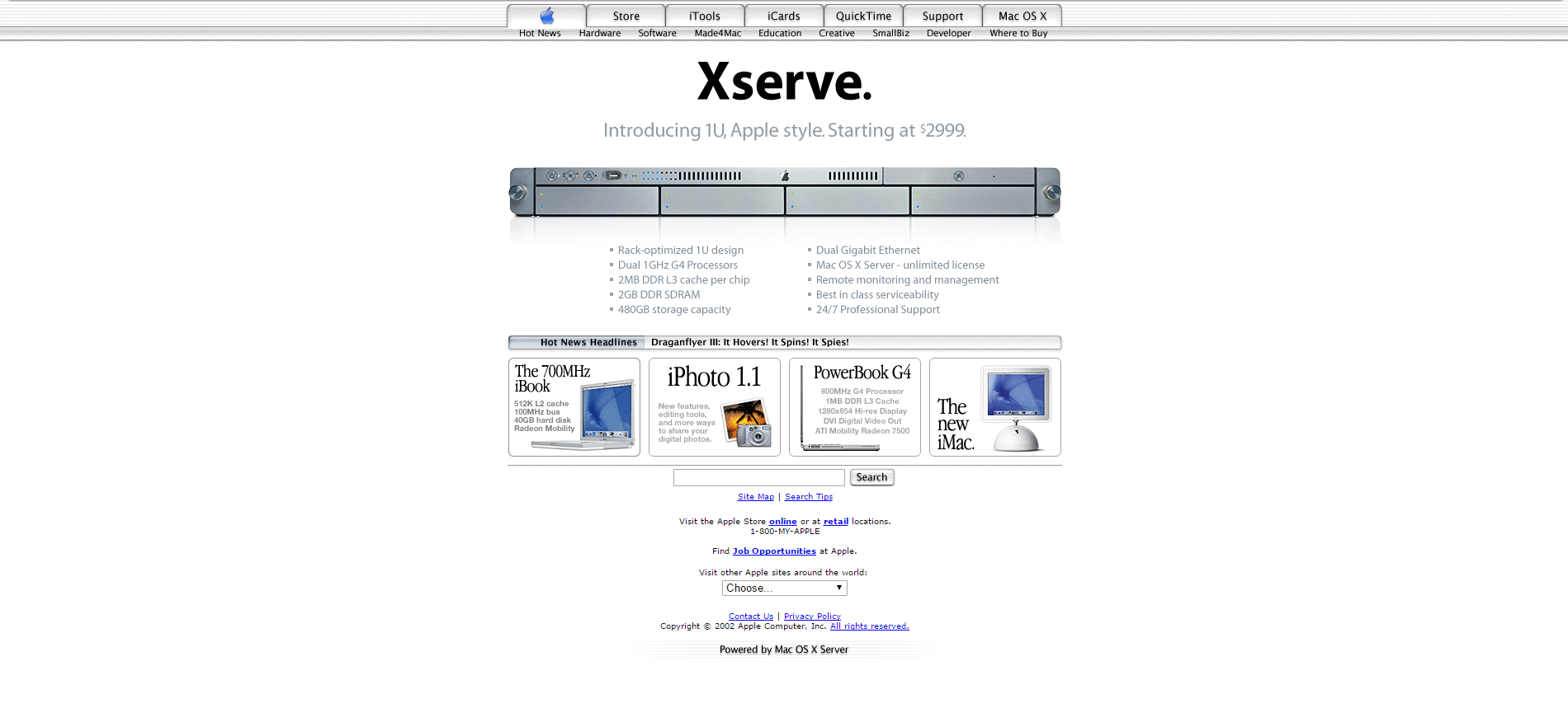 apple.com Website Design in 2002