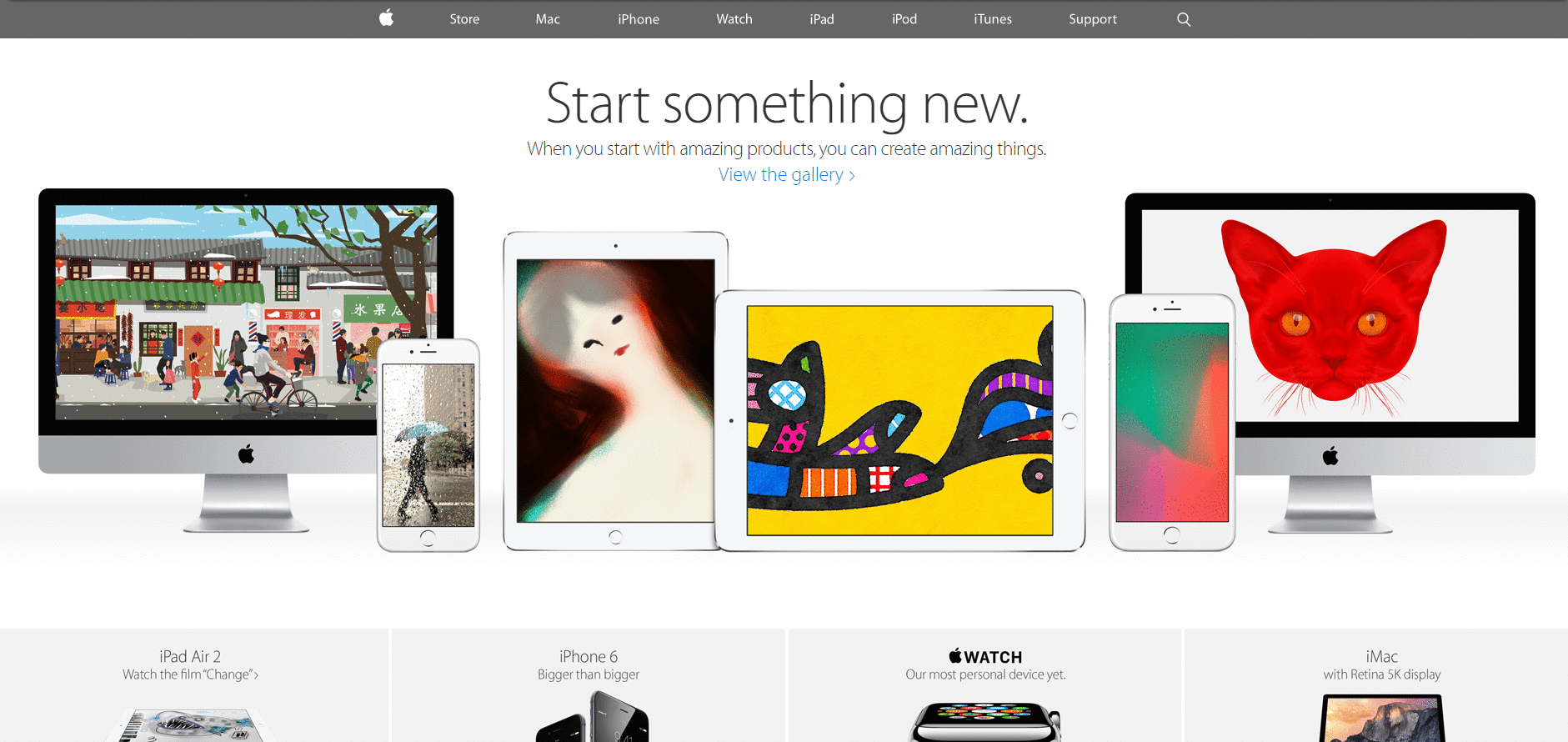 apple.com Website Design in 2015