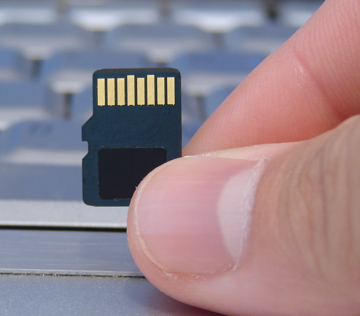 Example of microSD card.
